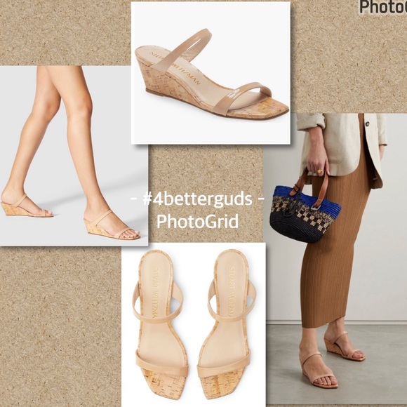 NEW Stuart Weitzman Aleena 50 Two Band Wedge Patent Leather Cork Sandal 10B 40.5 - Picture 8 of 16